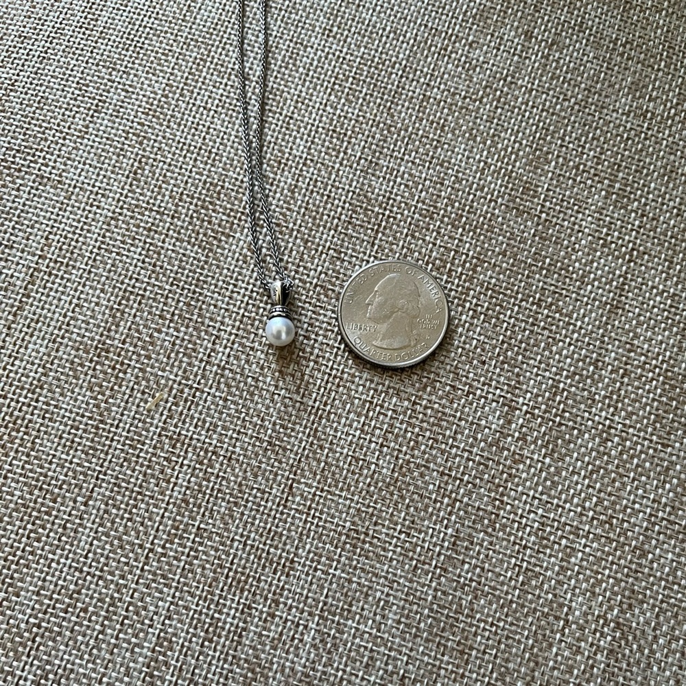 James Avery Sterling Silver Pearl Pendant Necklace - White - Picture 4 of 7